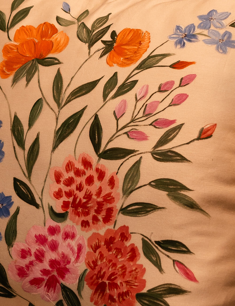 Hand-Painted Floral Bouquet Cushion Cover (Set of 2)