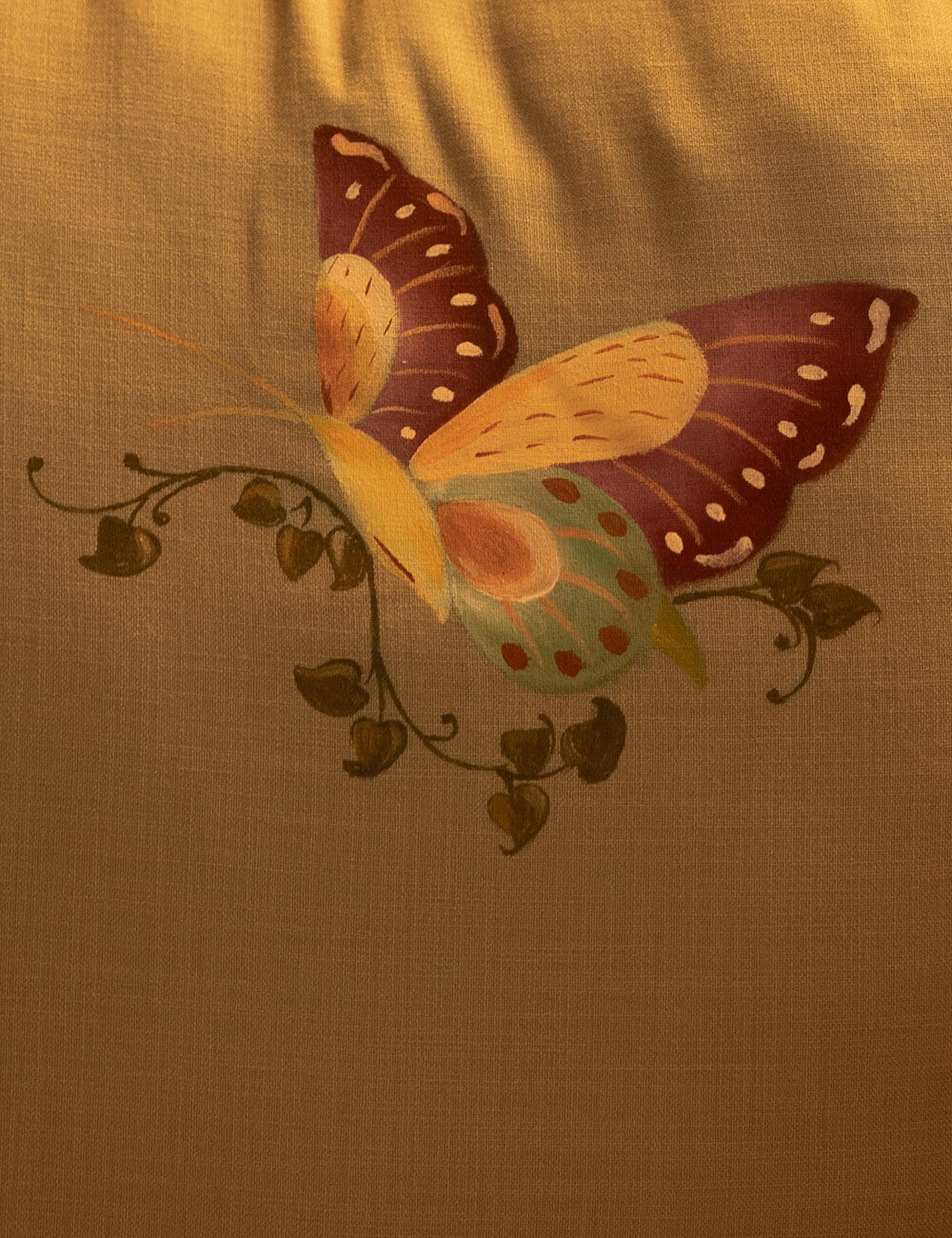 Hand-Painted Butterfly Haven Cushion Cover (Set of 2)