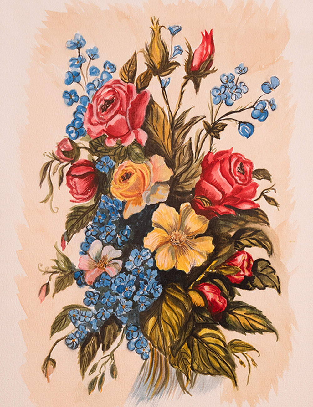 Hand-Painted Floral Symphony