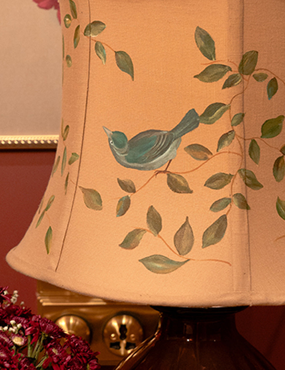 Hand-Painted Bluebird Lampshade