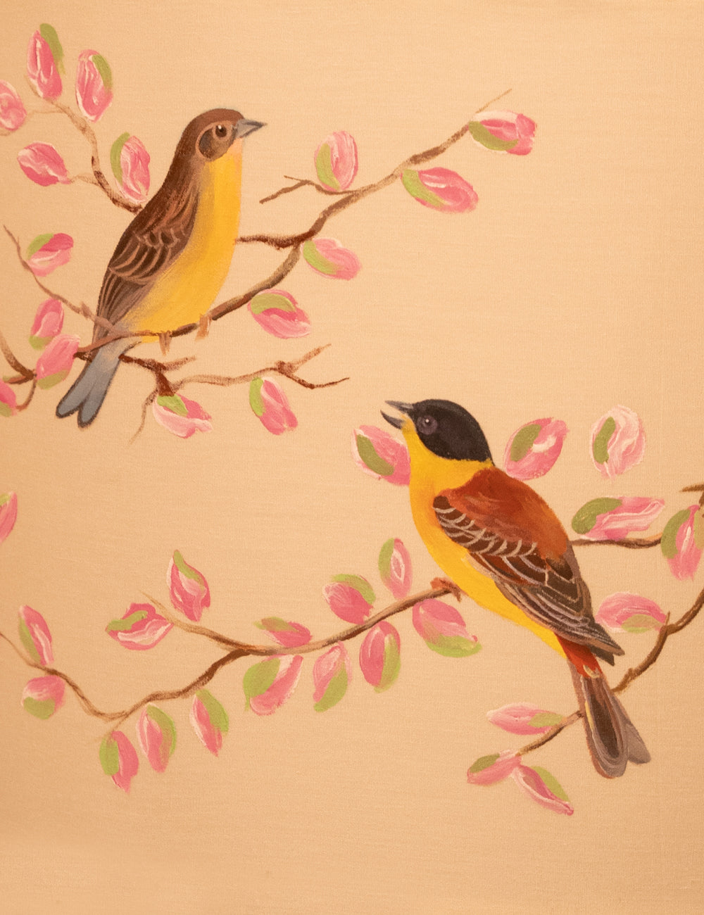 Hand-Painted Yellowhammer Lampshade (Set of 2)