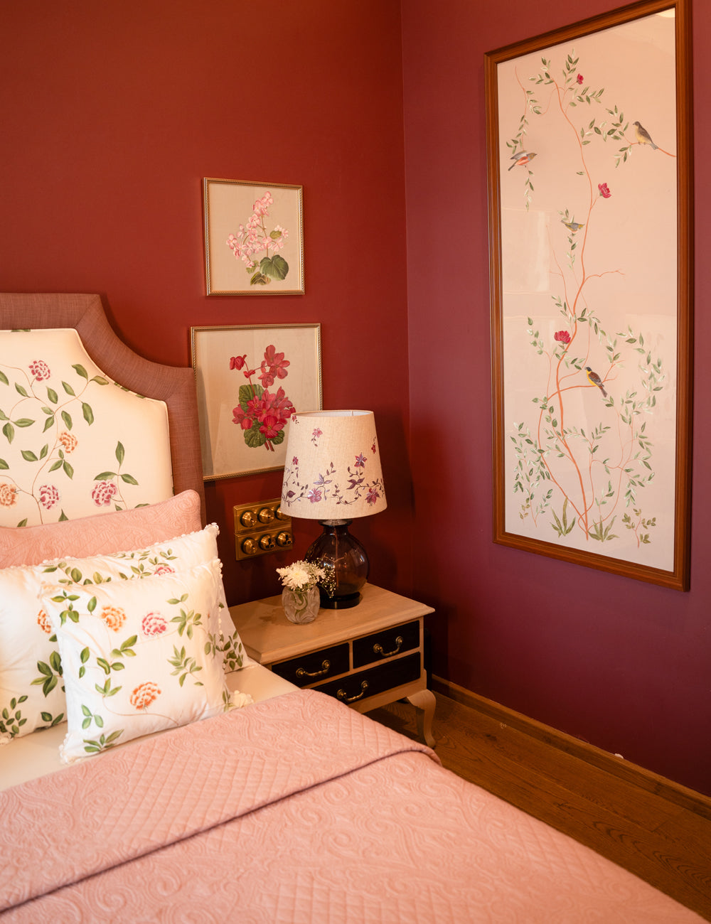 Hand-Painted Floral Charm Lampshade (Set of 2)