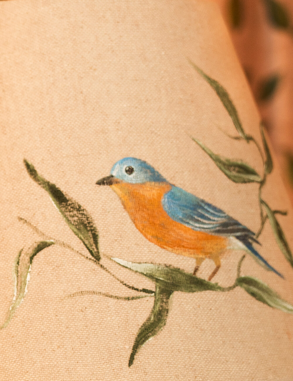 Hand-Painted Bluebird Lampshade (Set of 2)