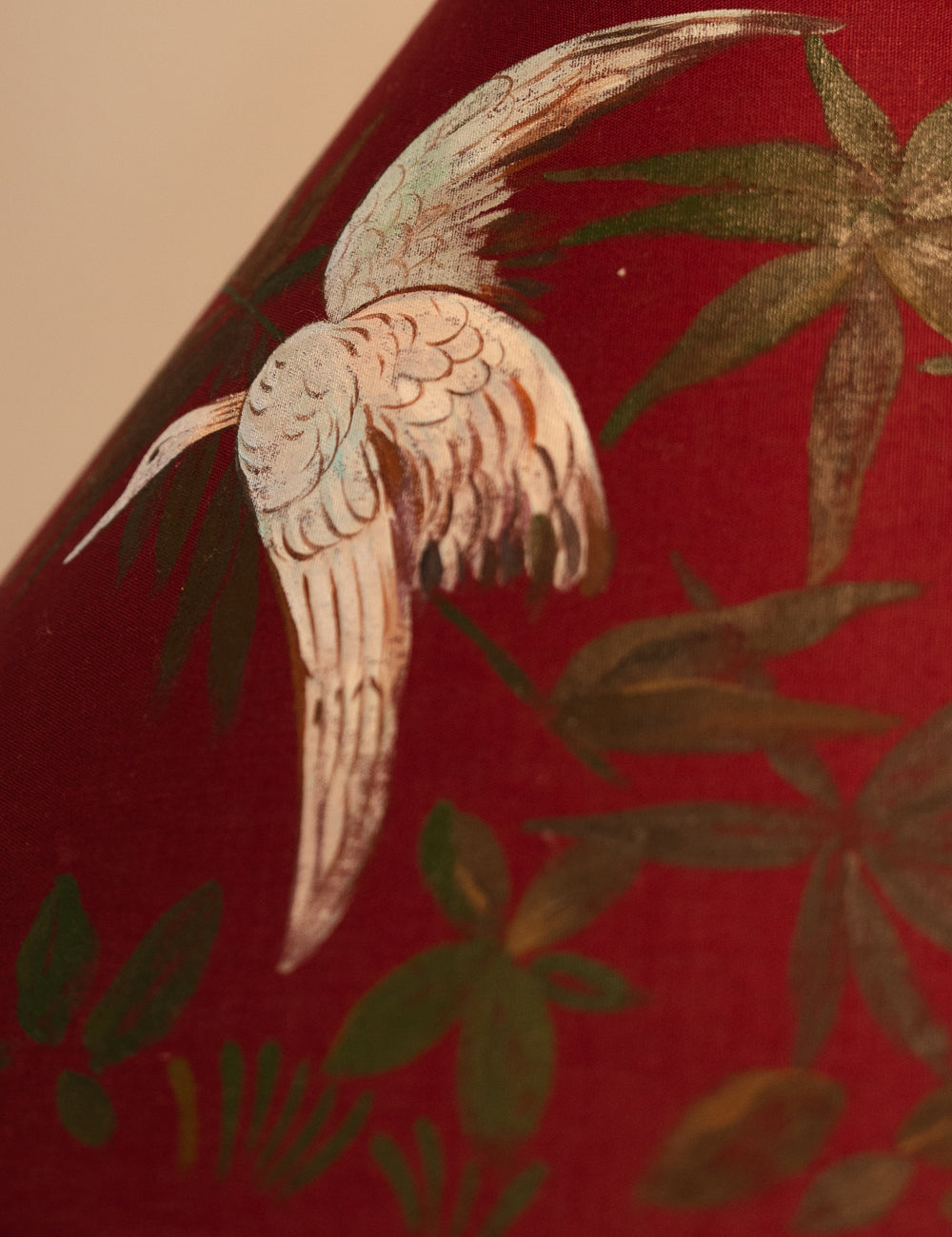 Hand-Painted Crane Lampshade (Set of 2)