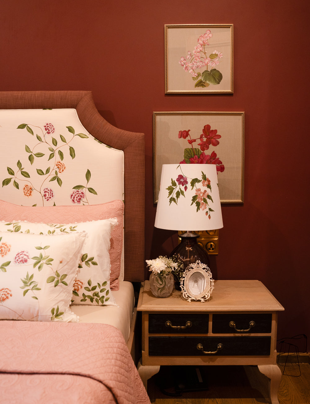 Hand-Painted Hibiscus Bloom Lampshade (Set of 2)