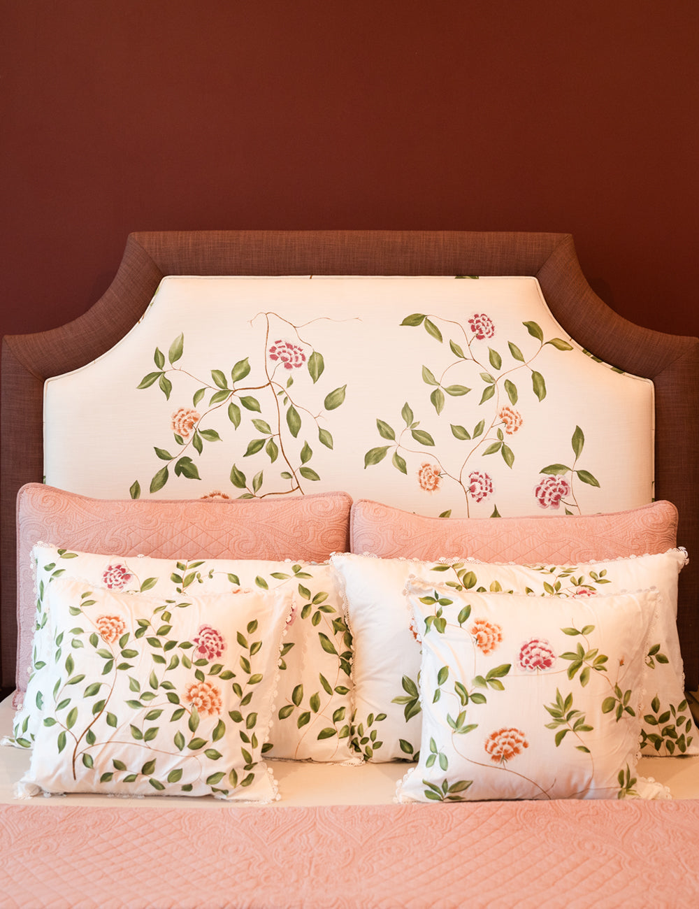 Hand-Painted Carnation Cushion