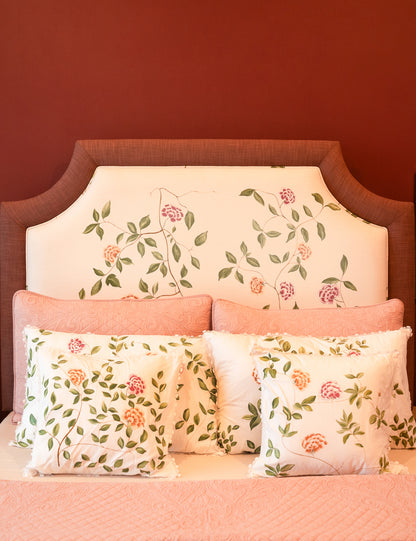 Hand-Painted Carnation Bloom Pillow