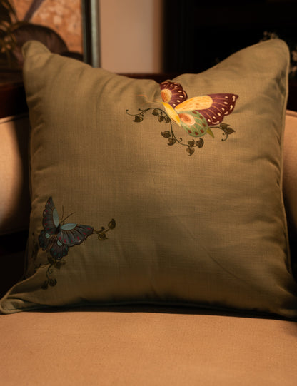 Hand-Painted Butterfly Haven Pillowcase