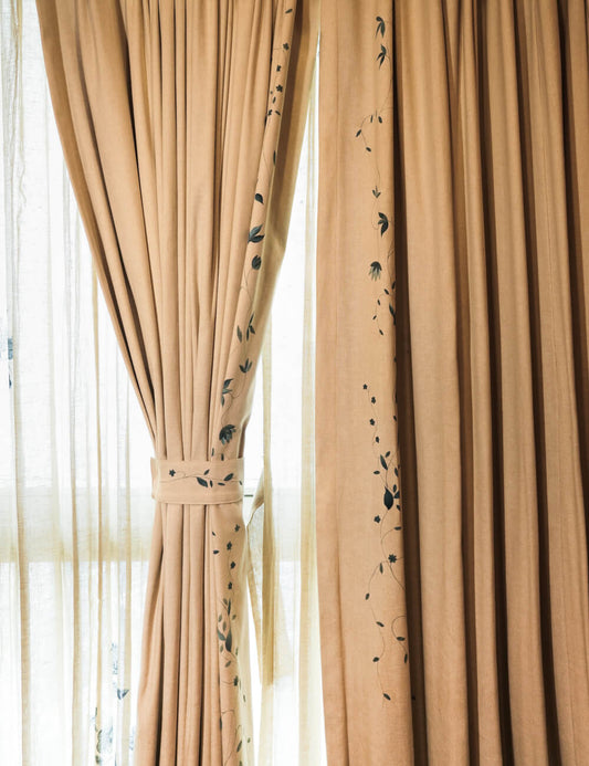 Hand-Painted Floral Romance Curtains