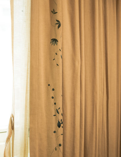 Hand-Painted Floral Romance Curtains