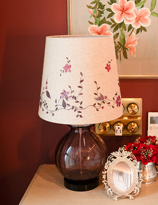 Hand-Painted Floral Charm Lampshade