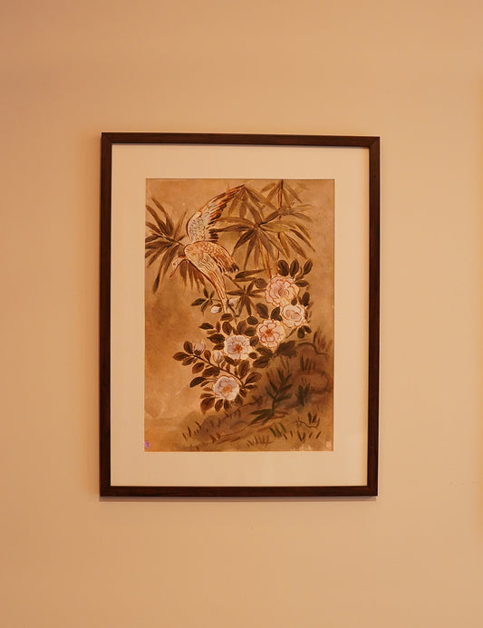 Hand-Painted Bamboo Blossom Harmony