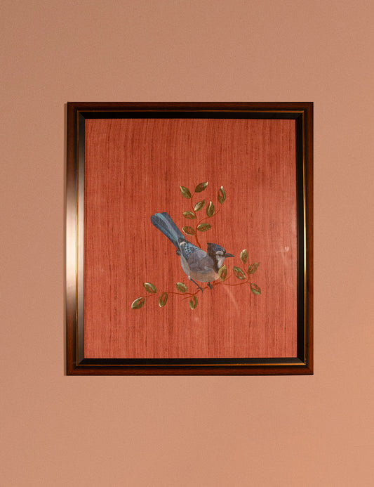 Hand-Painted Blue Jay Perch