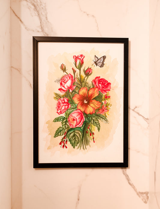 Hand-Painted Floral Harmony