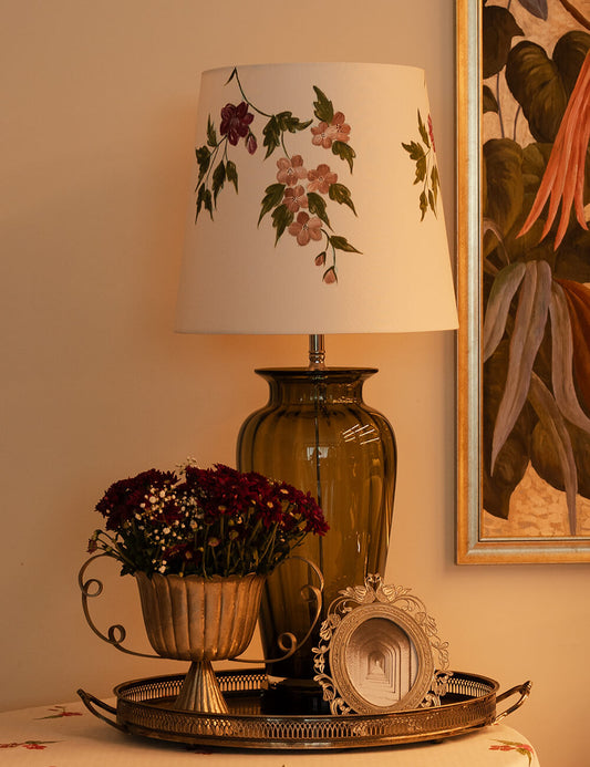 Hand-Painted Hibiscus Bloom Lampshade