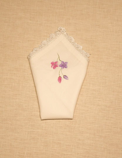 Hand Painted Larkspur Table Linen