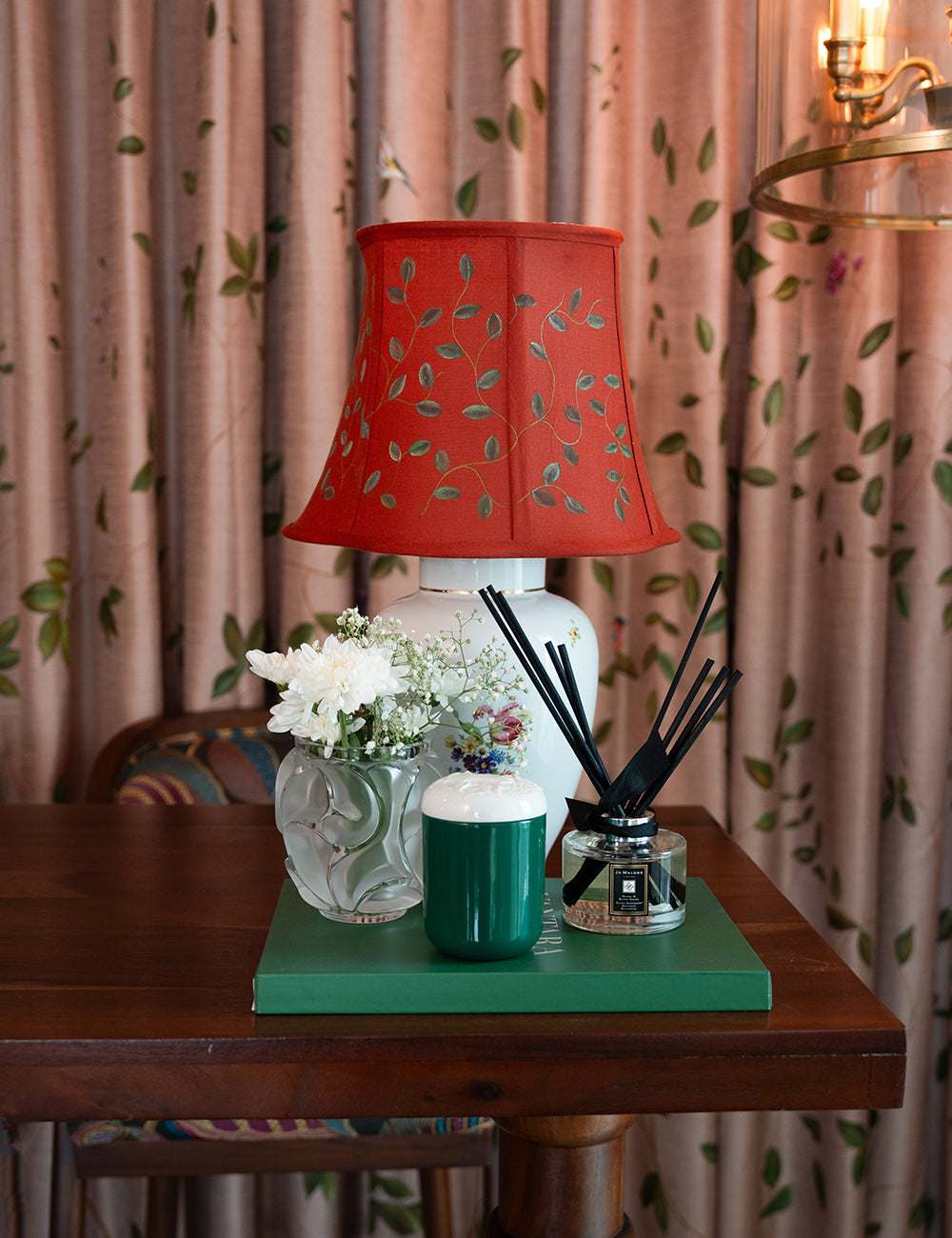 Hand-Painted Verdant Bell Lampshade