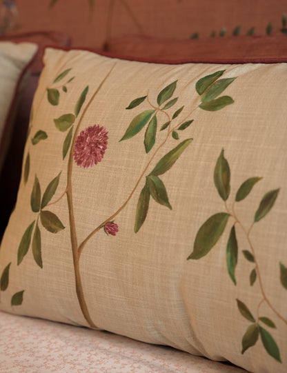 Hand-Painted Rose Garden Pillow