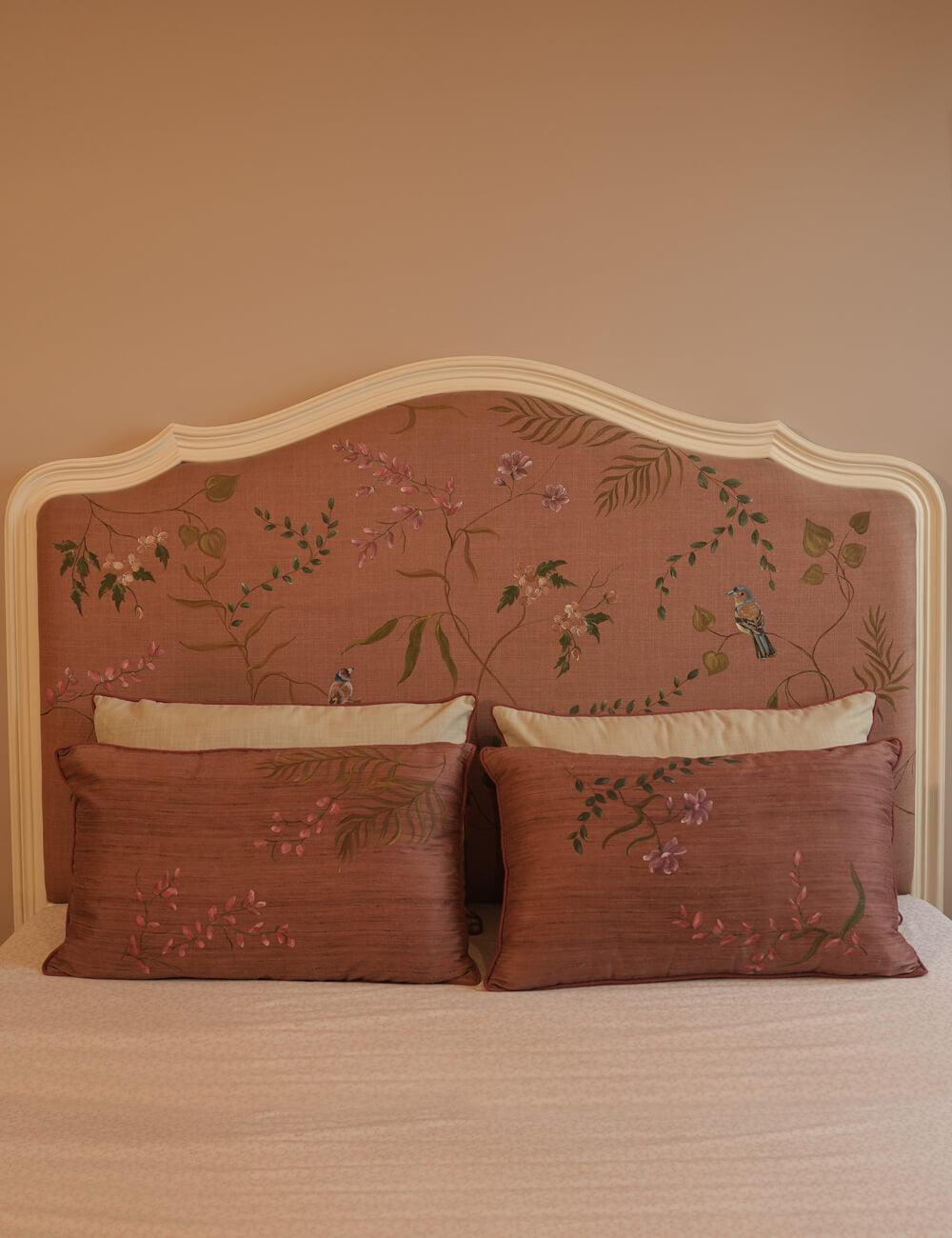 Hand-Painted Lilac and Jasmine Pillow