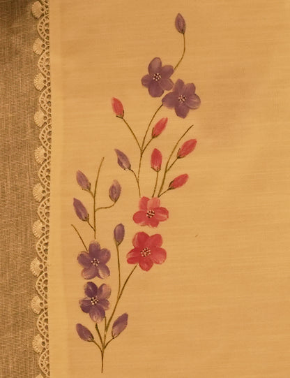 Hand Painted Larkspur Table Linen