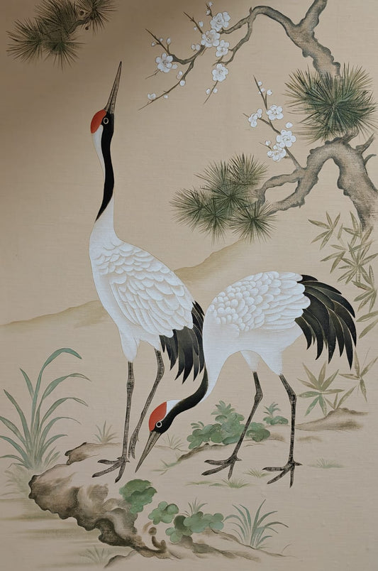 Hand-Painted Light Stork Serenity