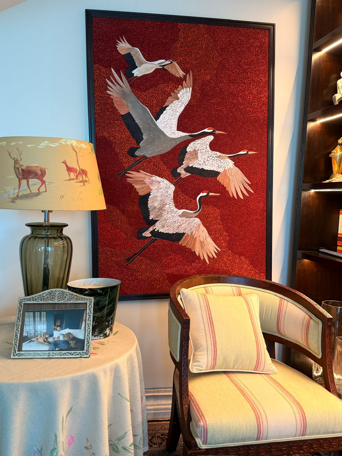 Red-Stork Serenity Painting