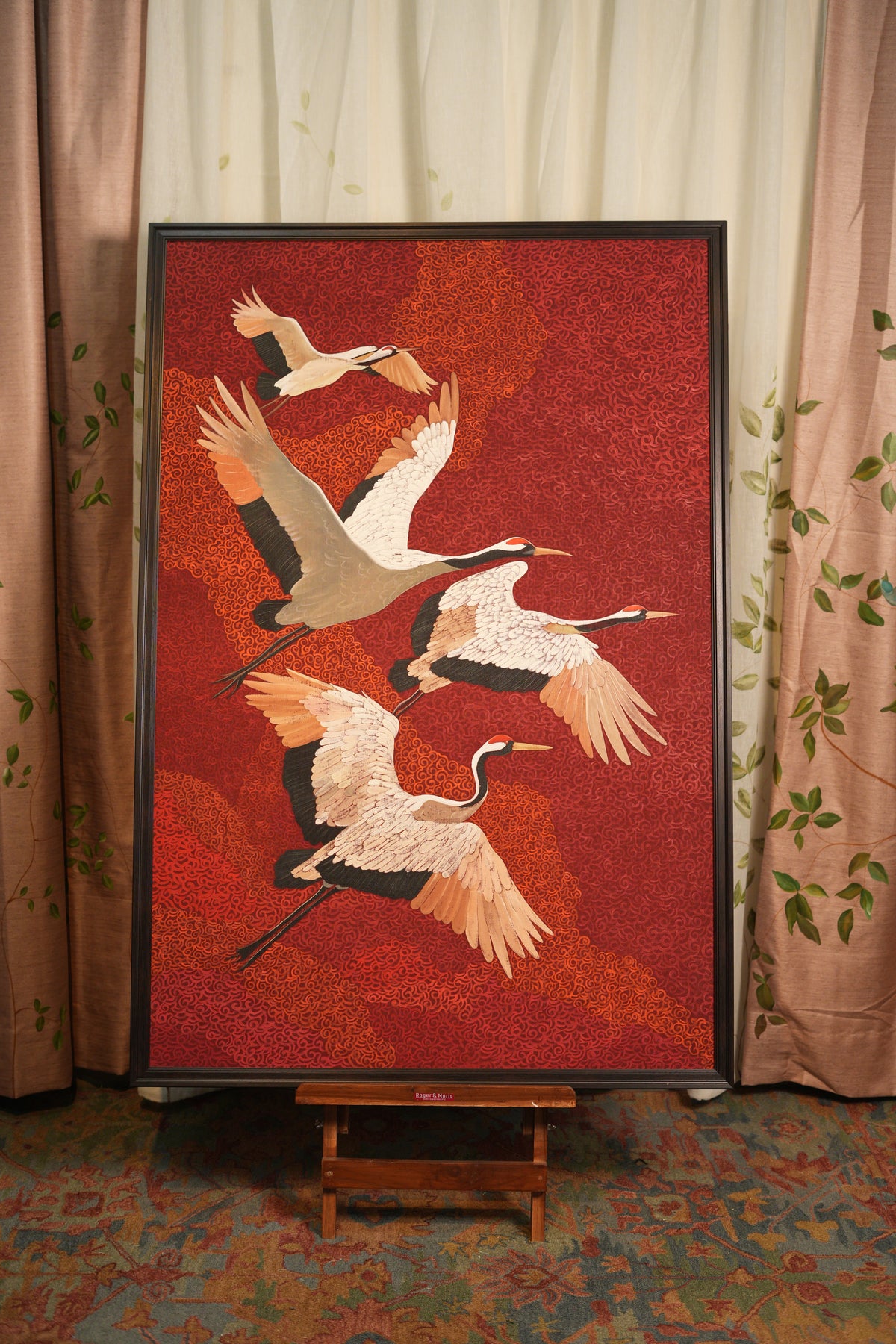 Red-Stork Serenity Painting